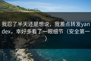 我忍了半天还是想说，我差点转发yandex，幸好多看了一眼细节（安全第一）