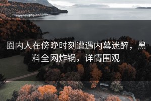 圈内人在傍晚时刻遭遇内幕迷醉，黑料全网炸锅，详情围观