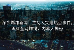 深夜爆炸新闻：主持人突遇热点事件，黑料全网炸锅，内幕大揭秘