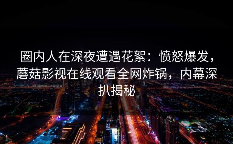 圈内人在深夜遭遇花絮:愤怒爆发,蘑菇影视在线观看全网炸锅,内幕深扒揭秘 圈内人在深夜遭遇花絮:愤怒爆发,蘑菇影视在线观看全网炸锅,内幕深扒揭秘