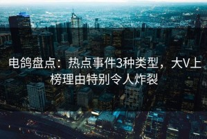 电鸽盘点：热点事件3种类型，大V上榜理由特别令人炸裂