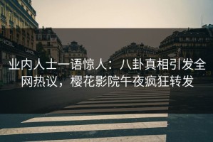 业内人士一语惊人：八卦真相引发全网热议，樱花影院午夜疯狂转发