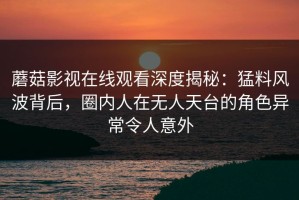 蘑菇影视在线观看深度揭秘：猛料风波背后，圈内人在无人天台的角色异常令人意外