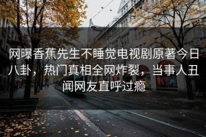 网曝香蕉先生不睡觉电视剧原著今日八卦，热门真相全网炸裂，当事人丑闻网友直呼过瘾