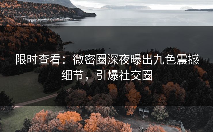 限时查看：微密圈深夜曝出九色震撼细节，引爆社交圈